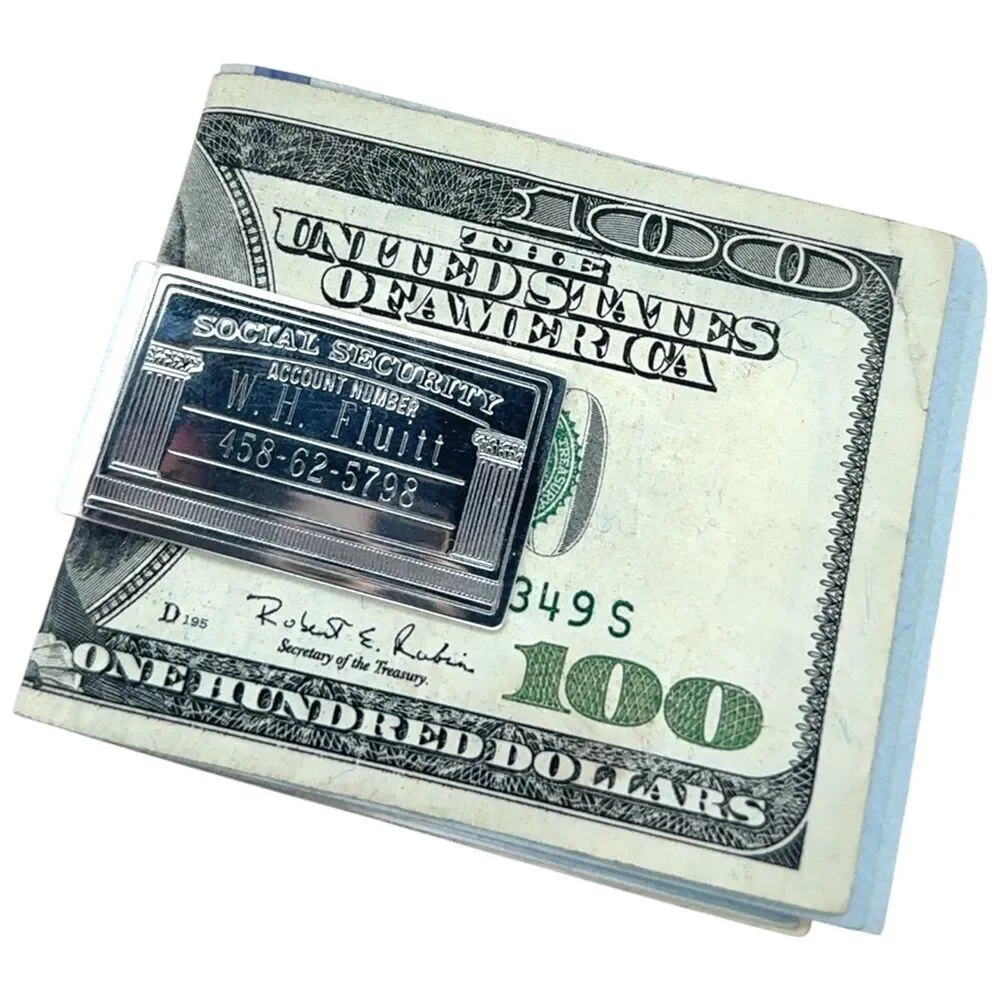 Tiffany & Co Social Security Money Clip Sterling Silver Estate TIF891